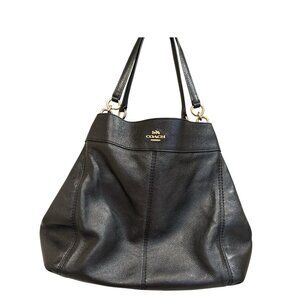 Coach Vintage Lexy Pebble Leather Black Lrg Hobo Shoulder Bag Gold Hardware EUC